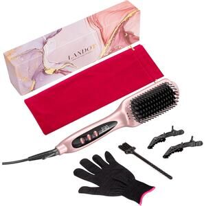 Rose Gold Inoic Hair Straightener Brush Smooth Frizz Free Results Ceramic Fast